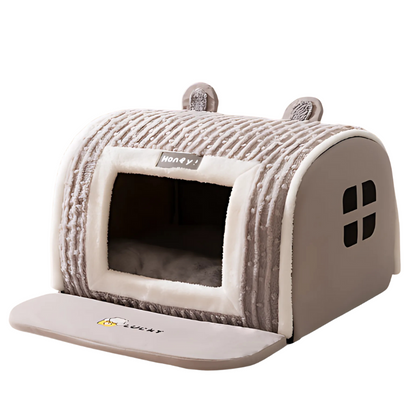 Cozy Plush Pet Bed - Warm Calming Cave