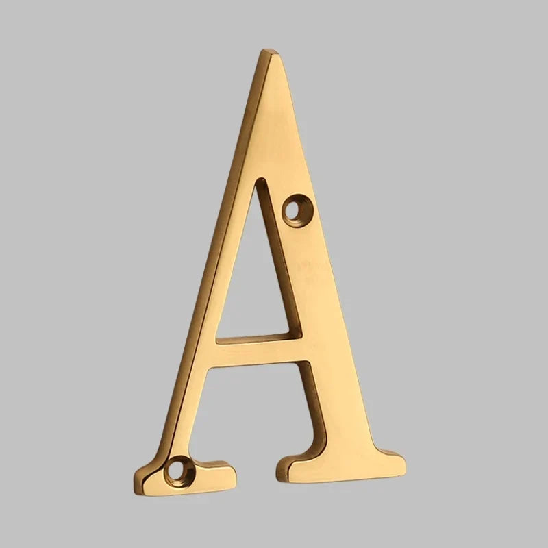 Polished Brass House Numbers