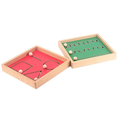 Montessori Wooden Pre-Writing Board with Tracing Ball