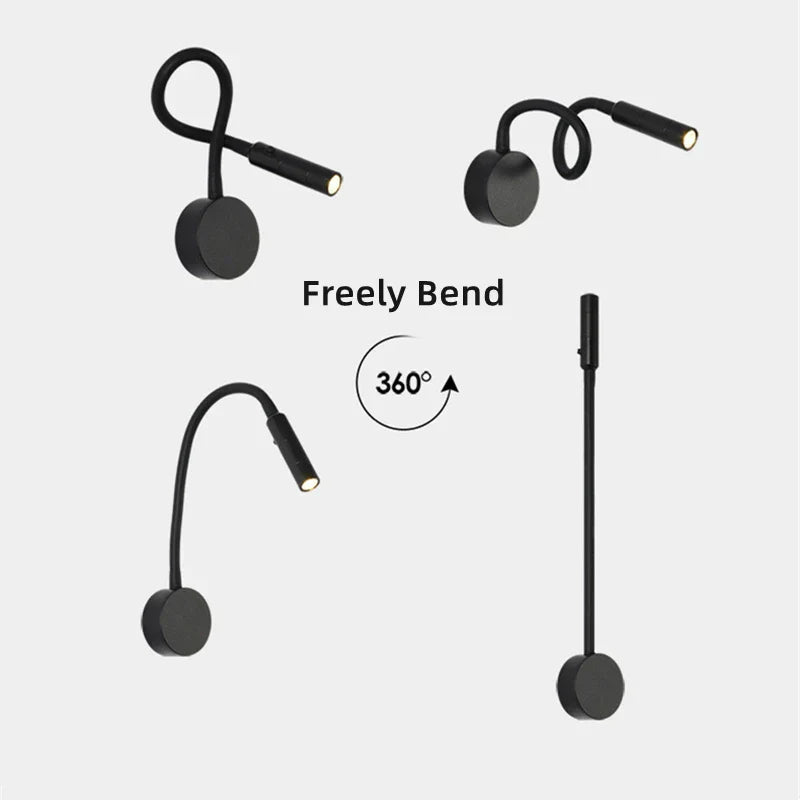 Flexible LED Reading Wall Lamp with Switch
