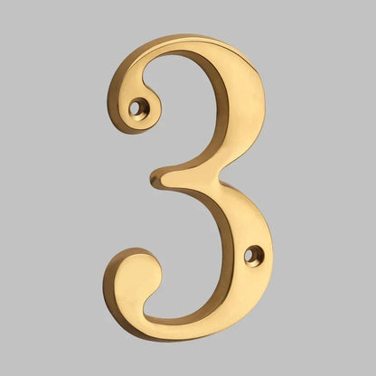 Polished Brass House Numbers