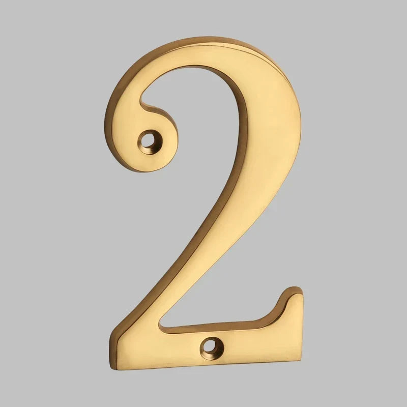 Polished Brass House Numbers