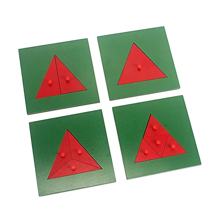 Wooden Geometric Fraction Puzzles with Removable Shapes