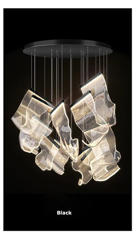 Contemporary Acrylic Panel LED Chandelier