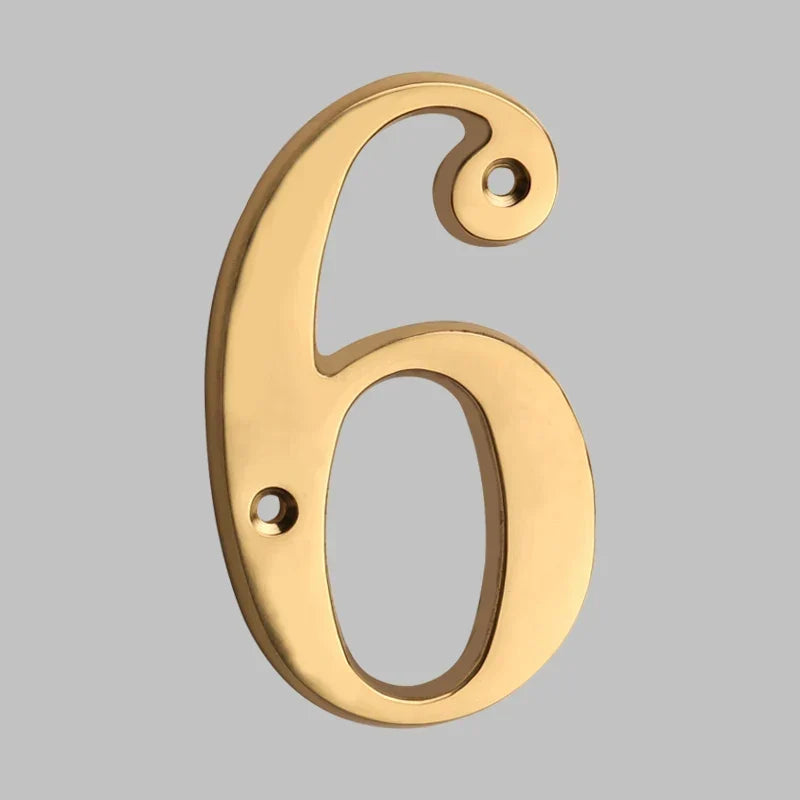 Polished Brass House Numbers