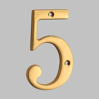 Polished Brass House Numbers