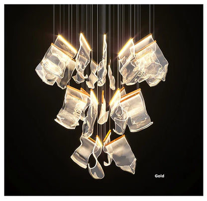 Contemporary Acrylic Panel LED Chandelier