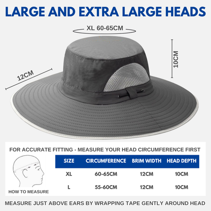 Extra Wide Brim Sun Hat for Big Heads – UV Protection