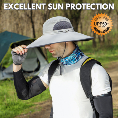 Extra Wide Brim Sun Hat for Big Heads – UV Protection
