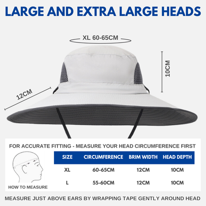 Extra Wide Brim Sun Hat for Big Heads – UV Protection