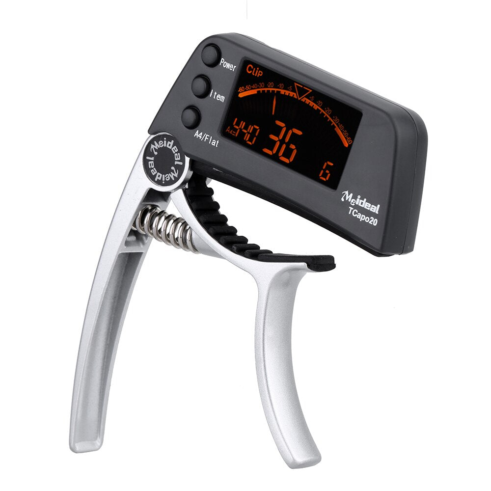 2-in-1 Guitar Tuner and Capo with LCD Display