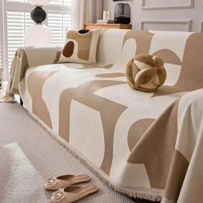 Soft Chenille Plaid Couch Cover