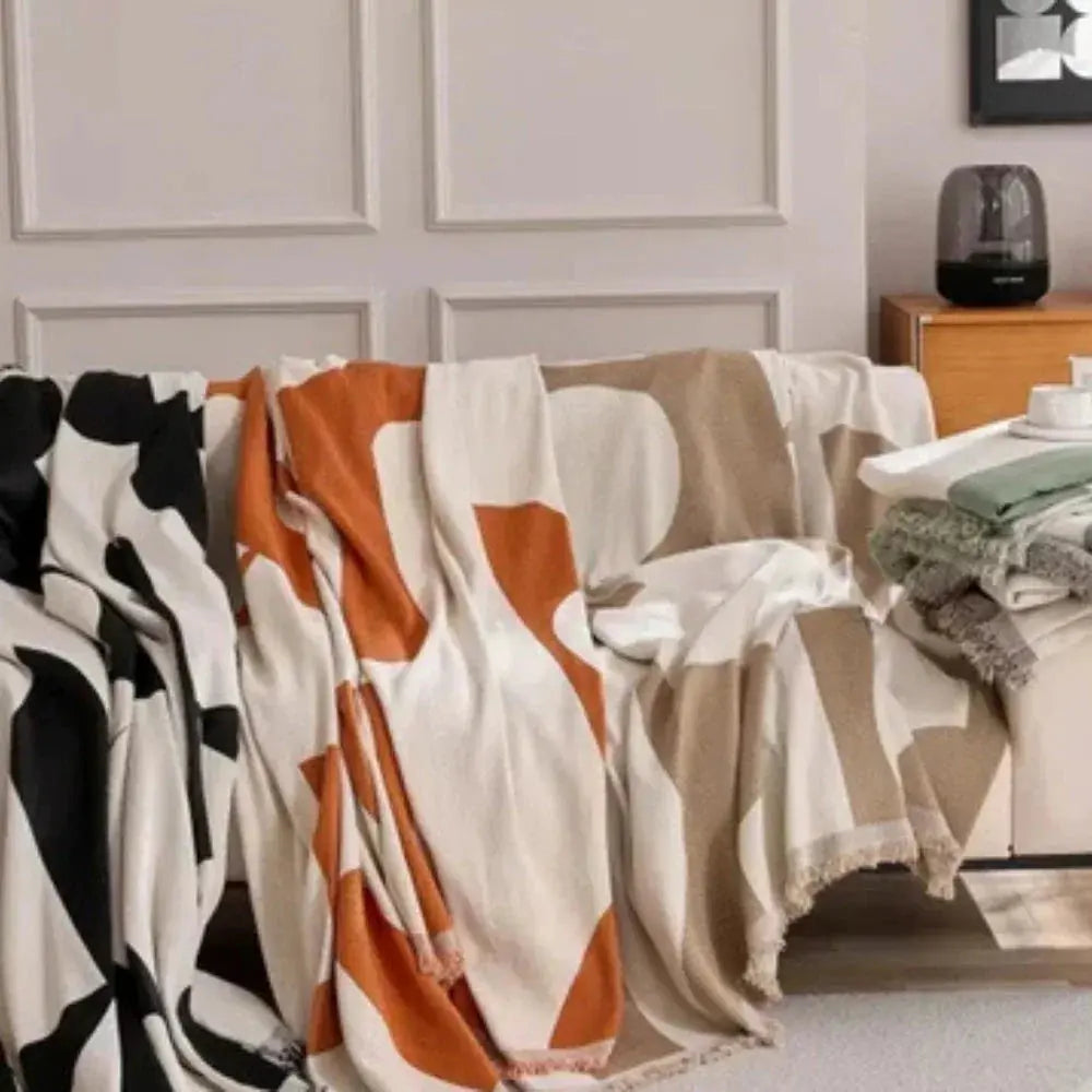Soft Chenille Plaid Couch Cover