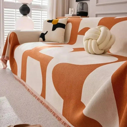 Soft Chenille Plaid Couch Cover