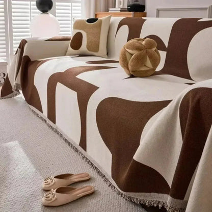 Soft Chenille Plaid Couch Cover