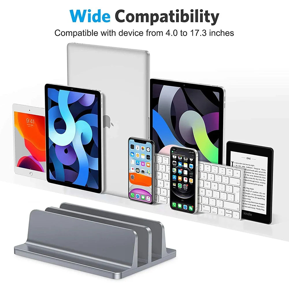 Adjustable Vertical Laptop Stand – Aluminium Desk Holder