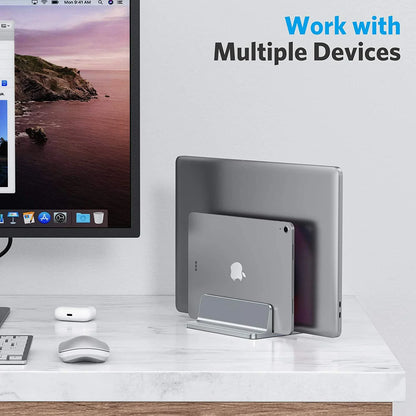 Adjustable Vertical Laptop Stand – Aluminium Desk Holder