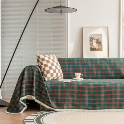 Plaid Sofa Cover Soft Stretch Couch Protector