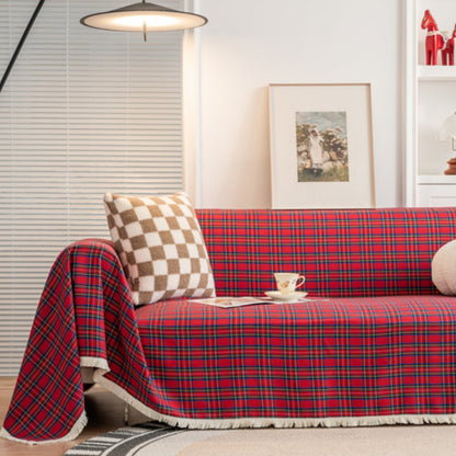 Plaid Sofa Cover Soft Stretch Couch Protector