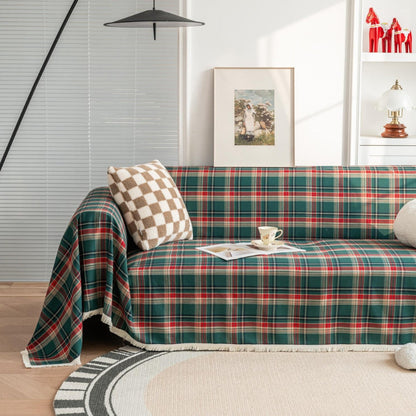 Plaid Sofa Cover Soft Stretch Couch Protector
