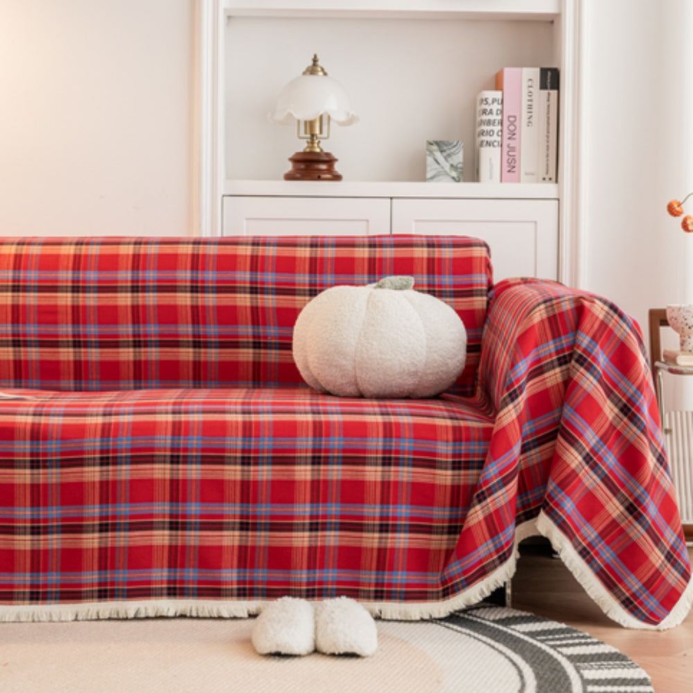 Plaid Sofa Cover Soft Stretch Couch Protector