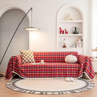 Plaid Sofa Cover Soft Stretch Couch Protector