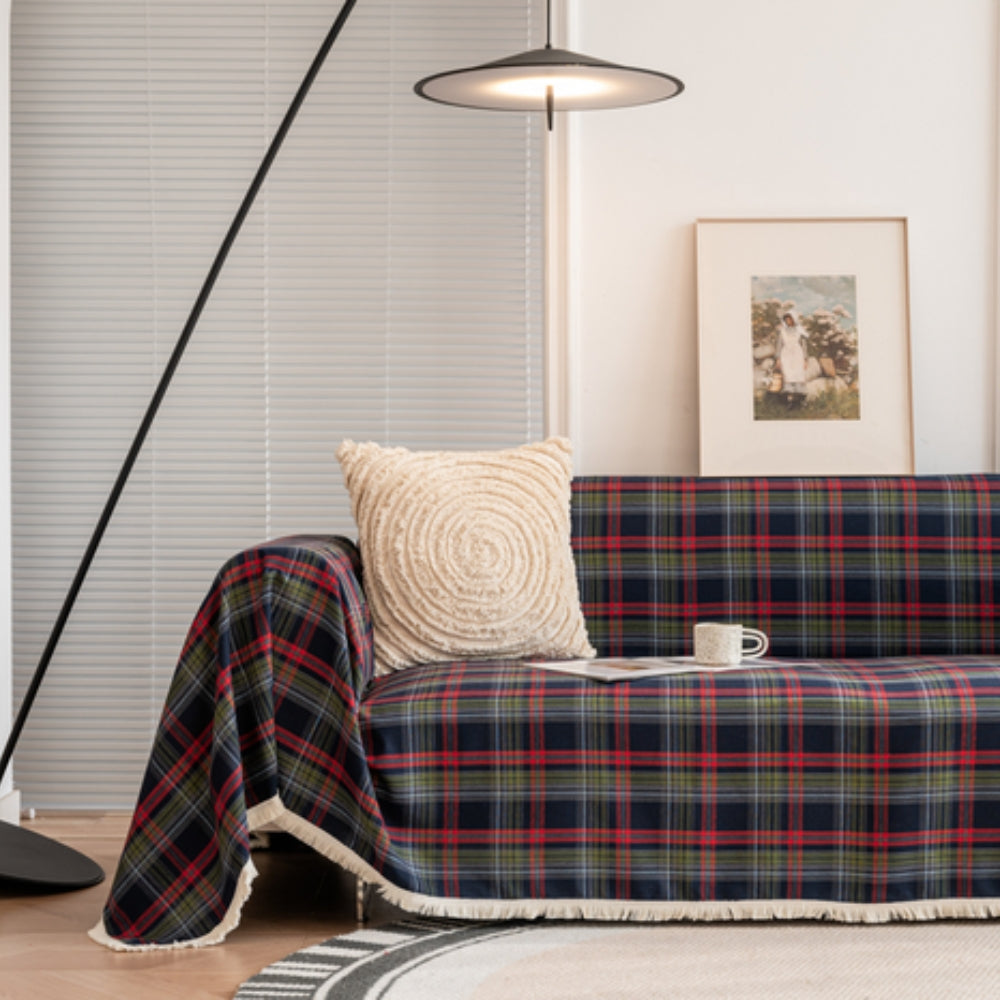 Plaid Sofa Cover Soft Stretch Couch Protector