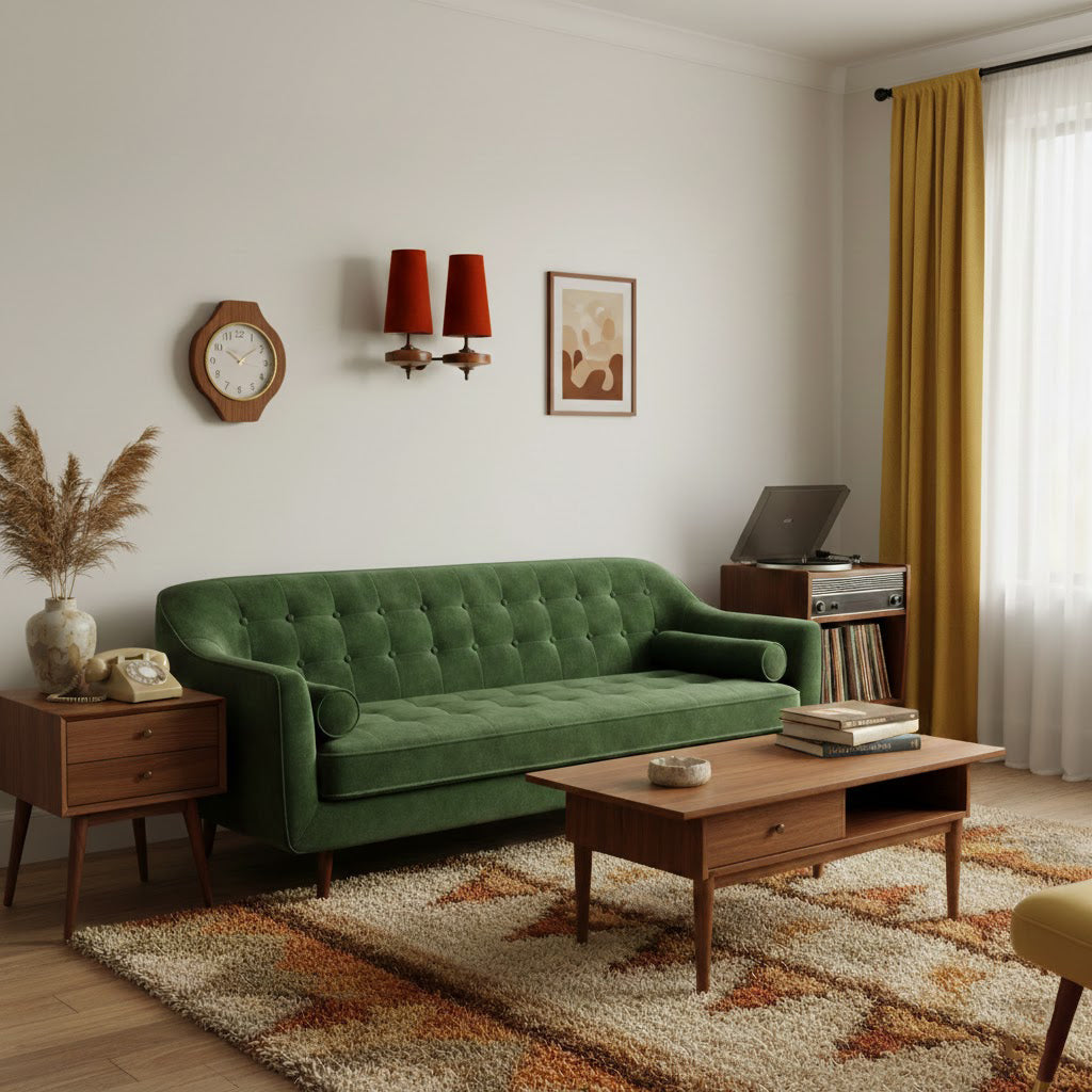 Walnut and Brass Wall Lamp with Linen Shade – image 12