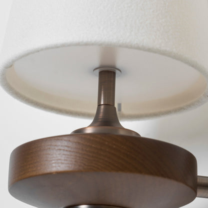 Walnut and Brass Wall Lamp with Linen Shade – image 58