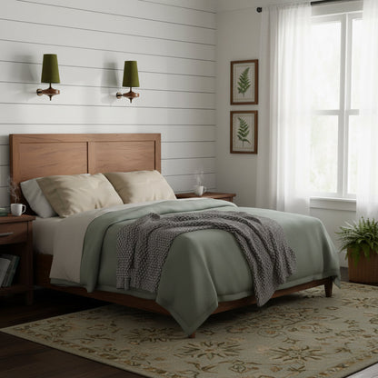 Walnut and Brass Wall Lamp with Linen Shade – image 20