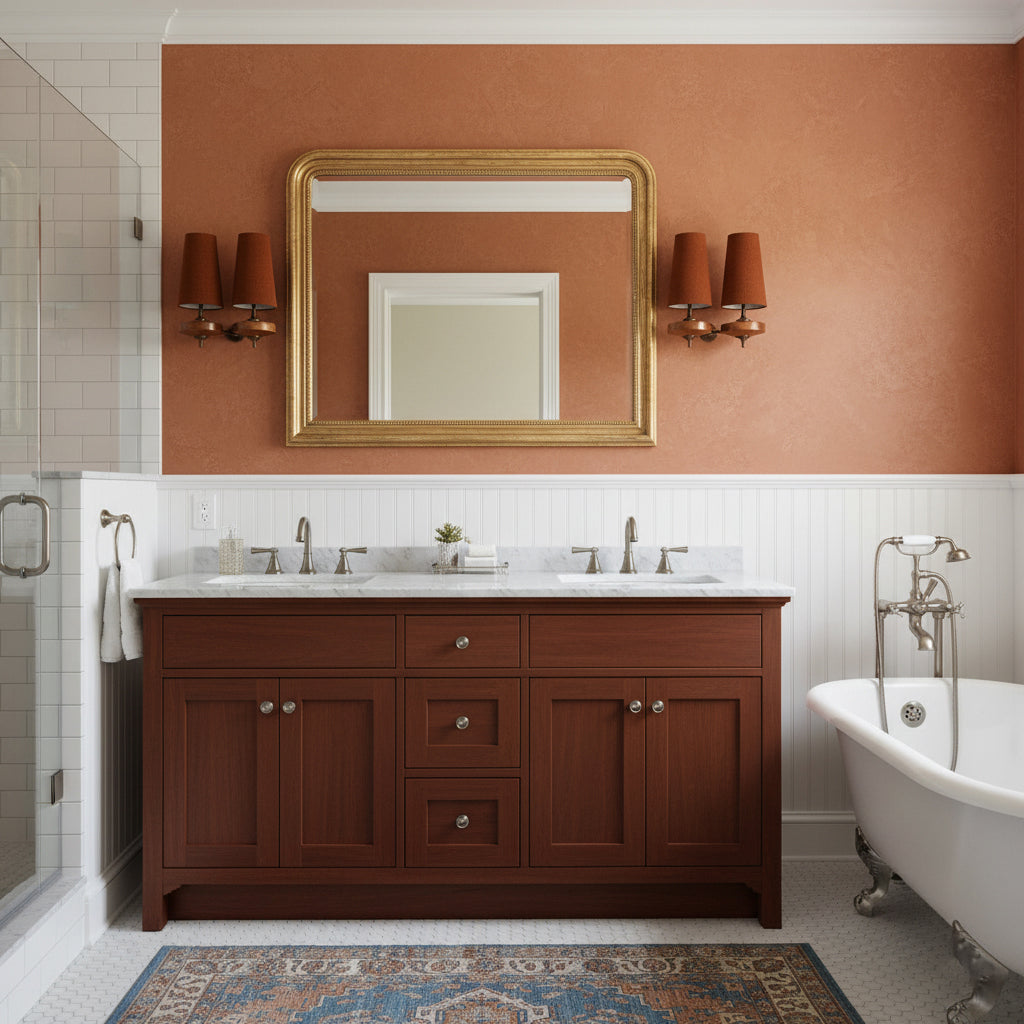 Walnut and Brass Wall Lamp with Linen Shade – image 15