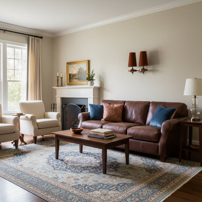 Walnut and Brass Wall Lamp with Linen Shade – image 19
