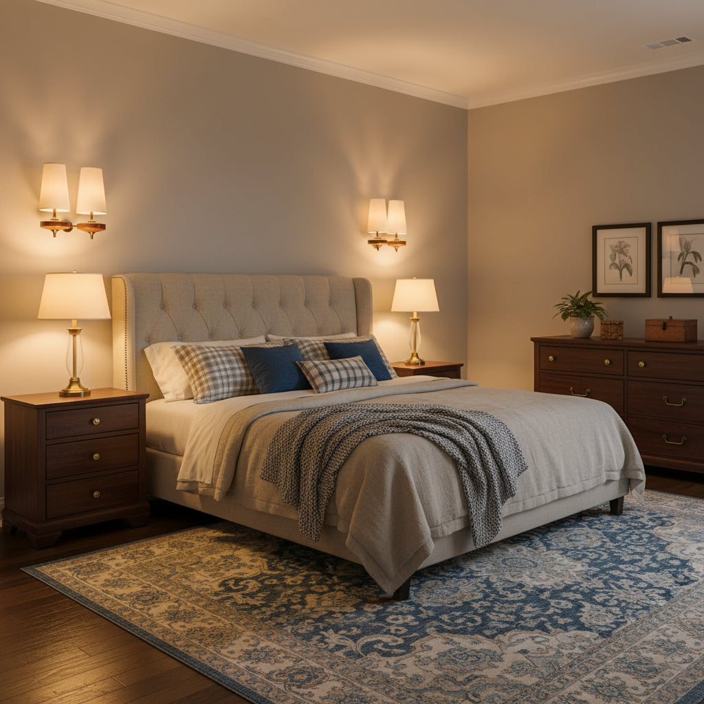 Walnut and Brass Wall Lamp with Linen Shade – image 16