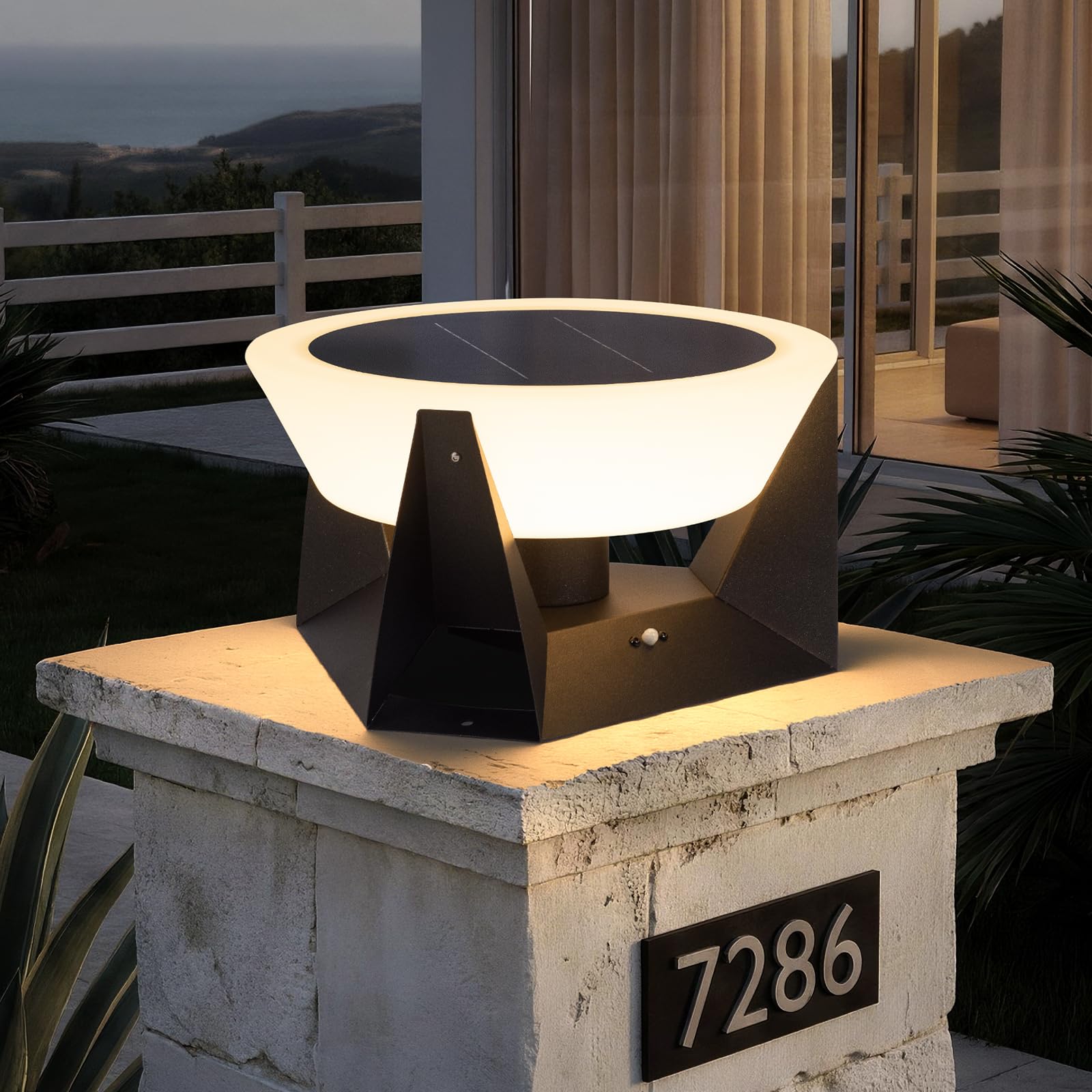 15-Inch Waterproof Solar Garden Floor Lantern with Dusk-to-Dawn Sensor – image 3