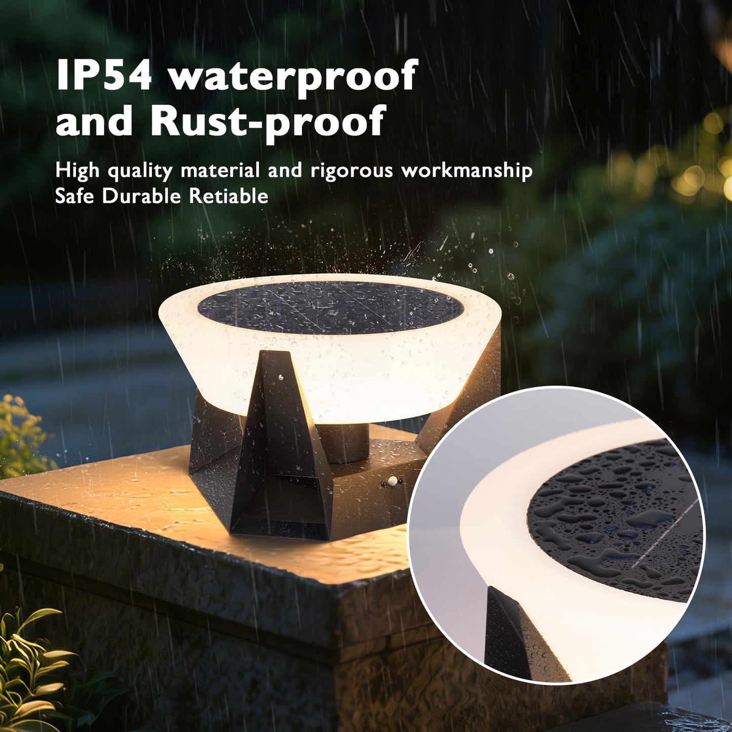15-Inch Waterproof Solar Garden Floor Lantern with Dusk-to-Dawn Sensor – image 10