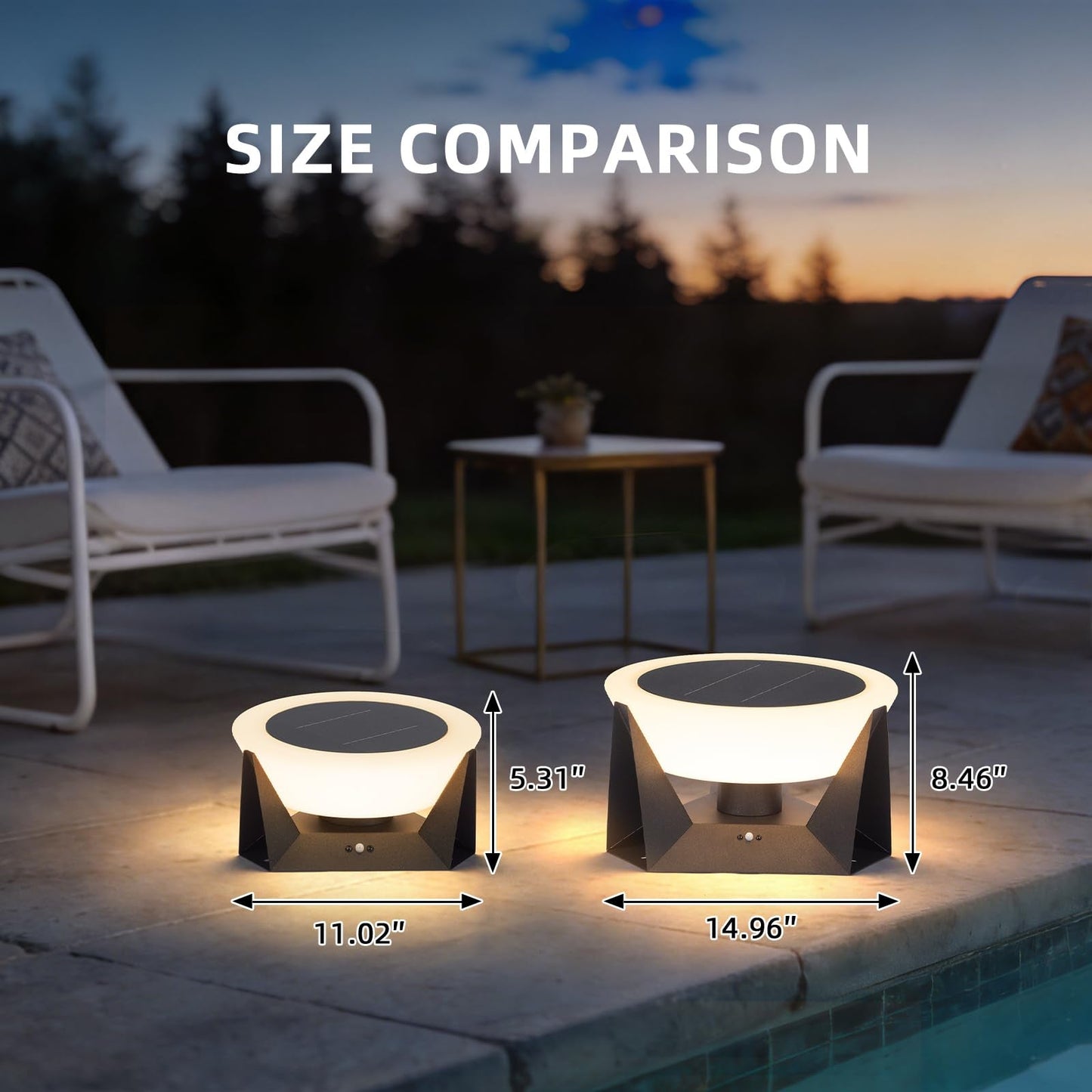 15-Inch Waterproof Solar Garden Floor Lantern with Dusk-to-Dawn Sensor – image 9