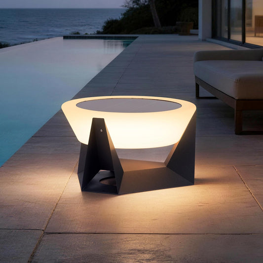15-Inch Waterproof Solar Garden Floor Lantern with Dusk-to-Dawn Sensor – image 1