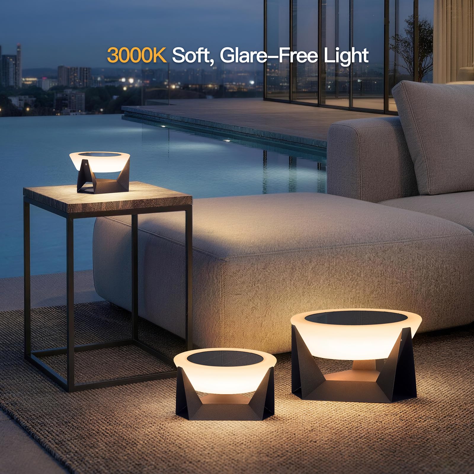 15-Inch Waterproof Solar Garden Floor Lantern with Dusk-to-Dawn Sensor – image 8