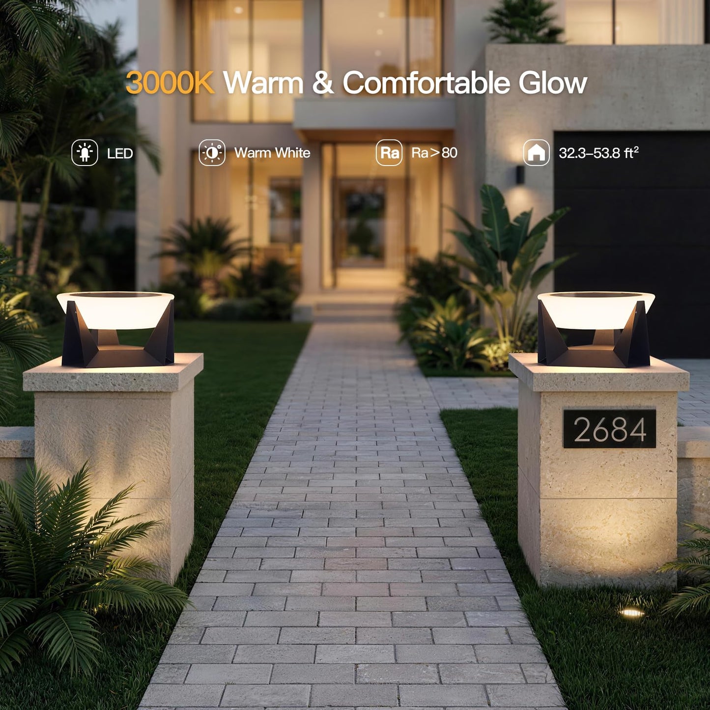 15-Inch Waterproof Solar Garden Floor Lantern with Dusk-to-Dawn Sensor – image 6