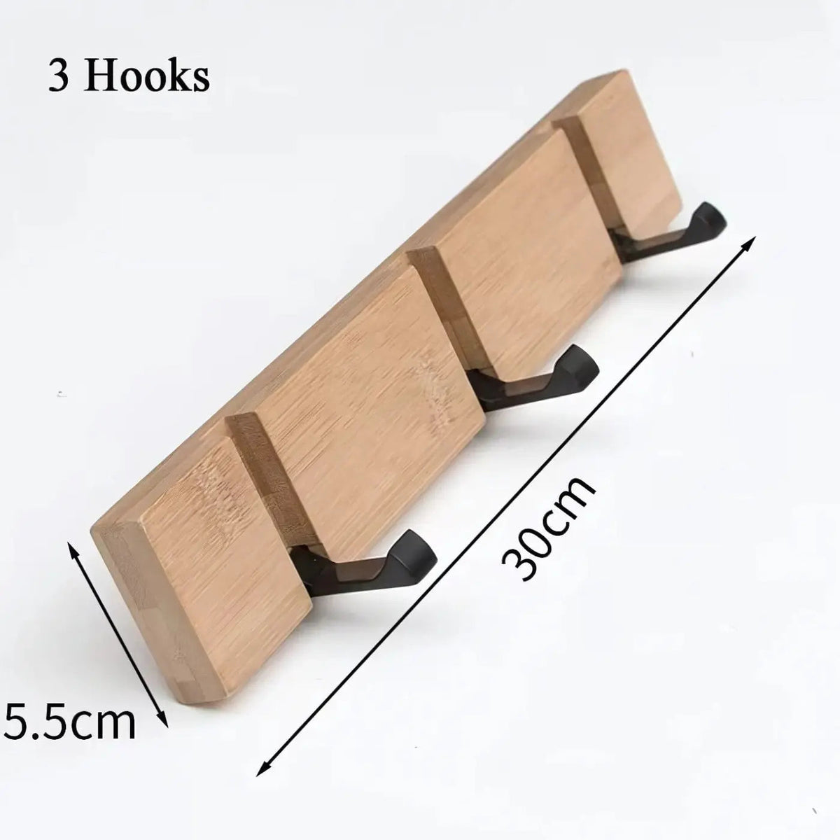 Wooden Wall Mounted Coat Rack with Flip Hooks