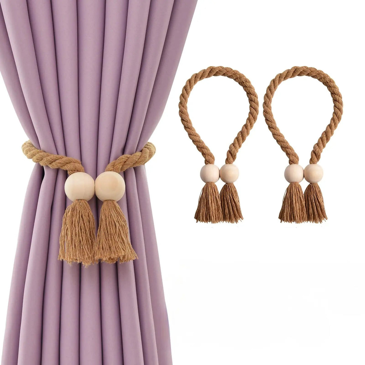 Wooden Curtain Tiebacks – 2 Pieces