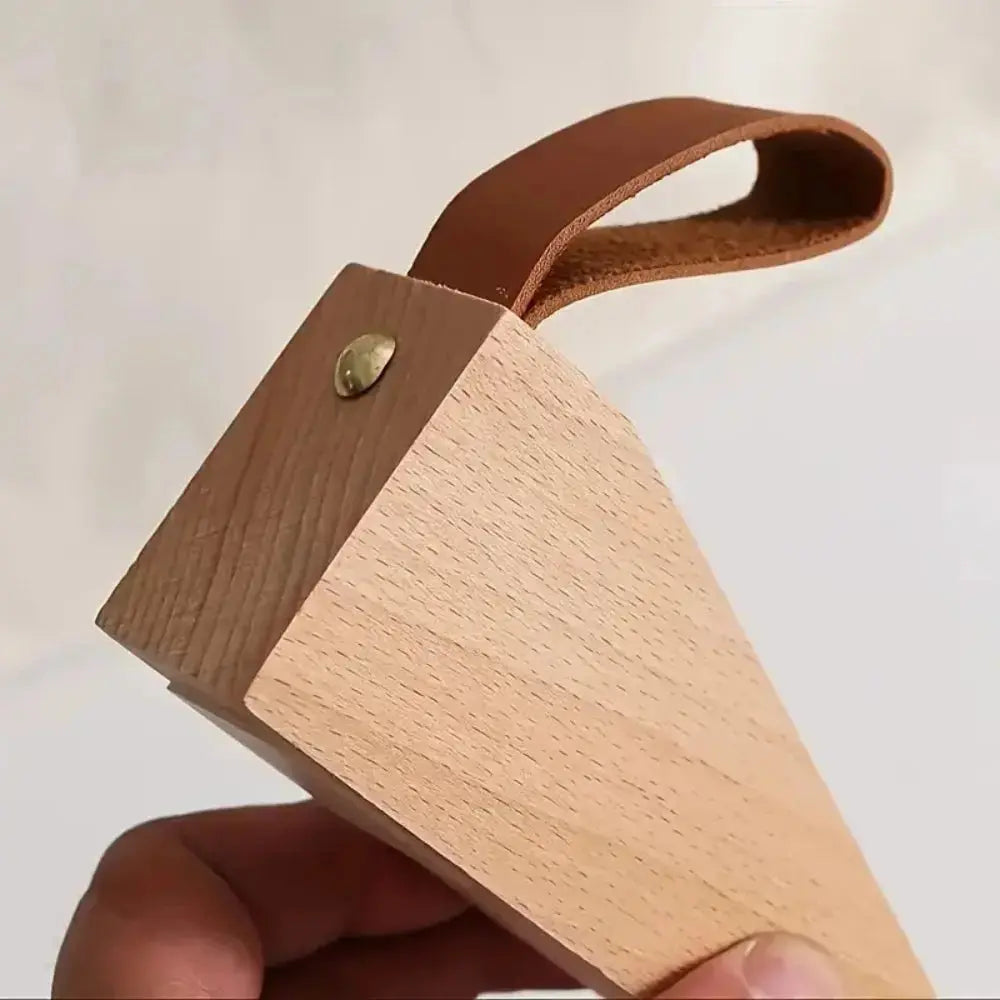 Solid Wood Door Stopper with Non Slip Base