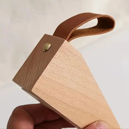Solid Wood Door Stopper with Non Slip Base