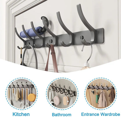 Over Door Hook Organiser Rack with 5 Hooks