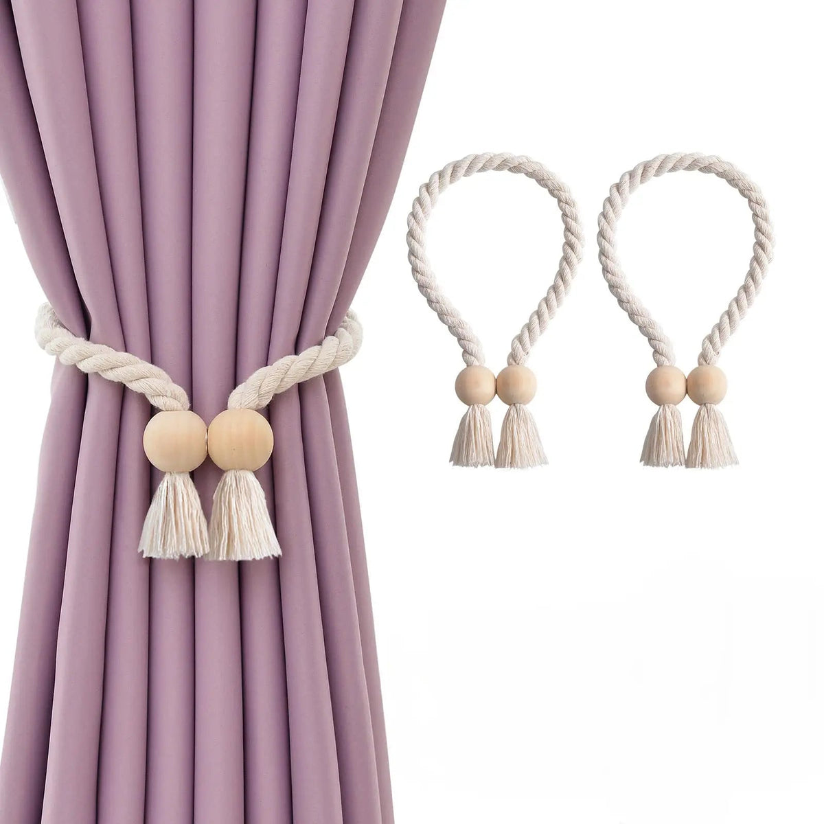 Wooden Curtain Tiebacks – 2 Pieces