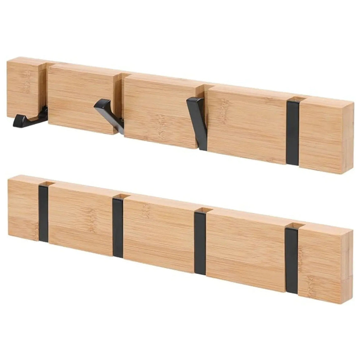 Wooden Wall Mounted Coat Rack with Flip Hooks