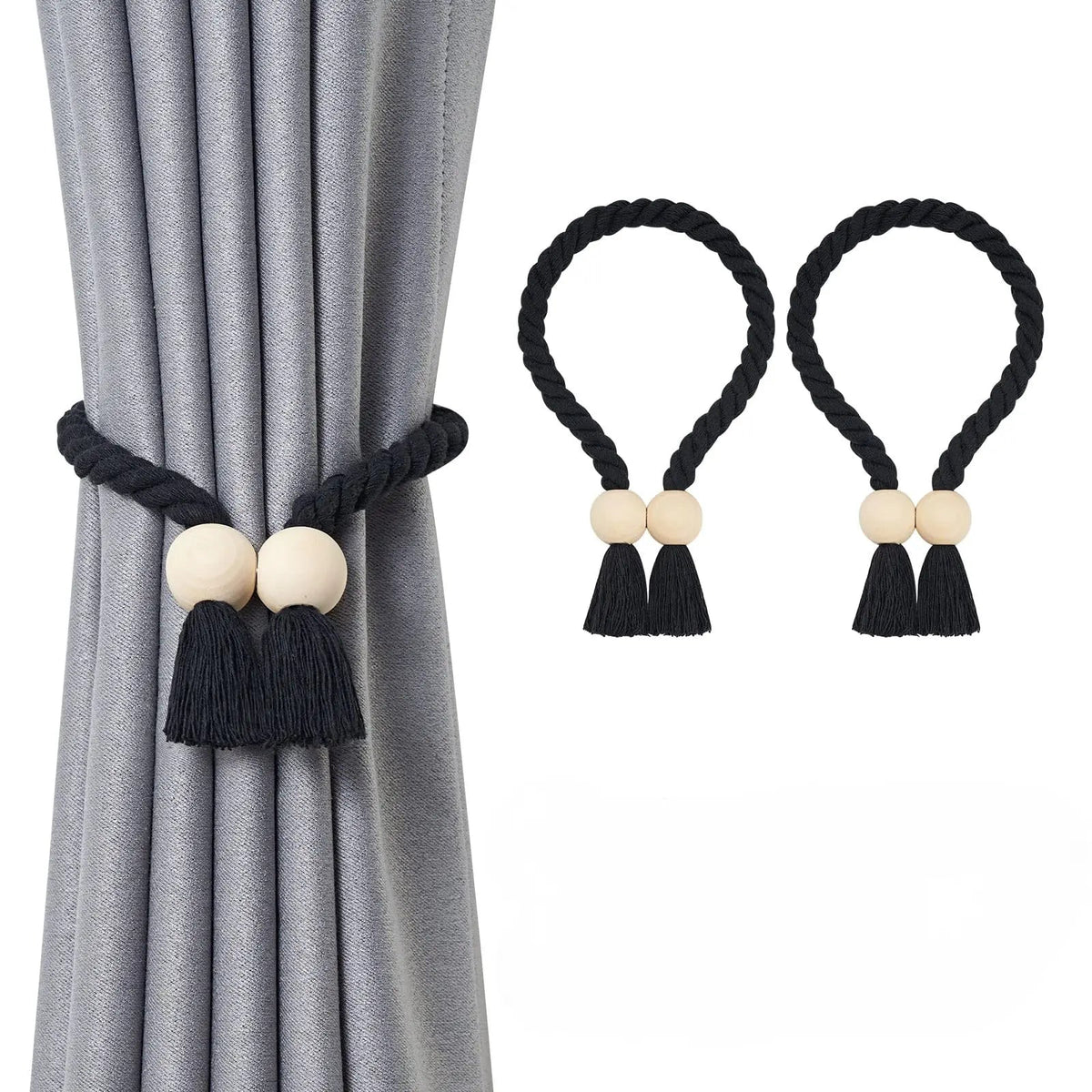 Wooden Curtain Tiebacks – 2 Pieces