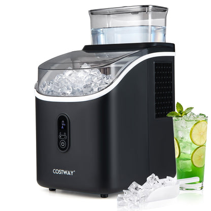 Ice Cube Maker Countertop w/ External Tank & Self-Cleaning 13 Thickness Levels-