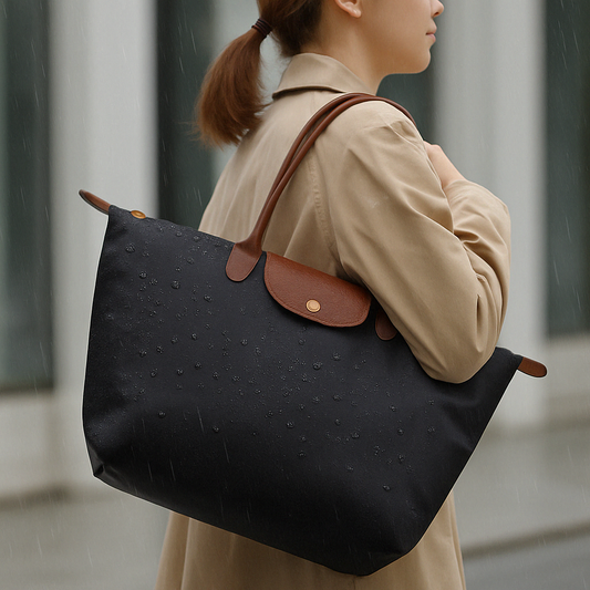 Leather Handle Tote Bag – Waterproof Lining, Stylish & Durable