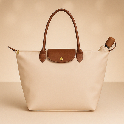 Leather Handle Tote Bag – Waterproof Lining, Stylish & Durable